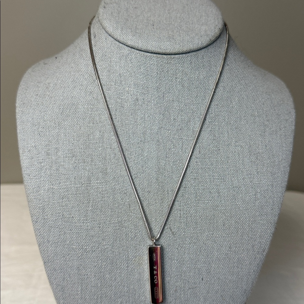 Tiffany & Co. 1837 Bar Pendant Necklace – Sterling Silver, 18" Snake Chain - Picture 3 of 6